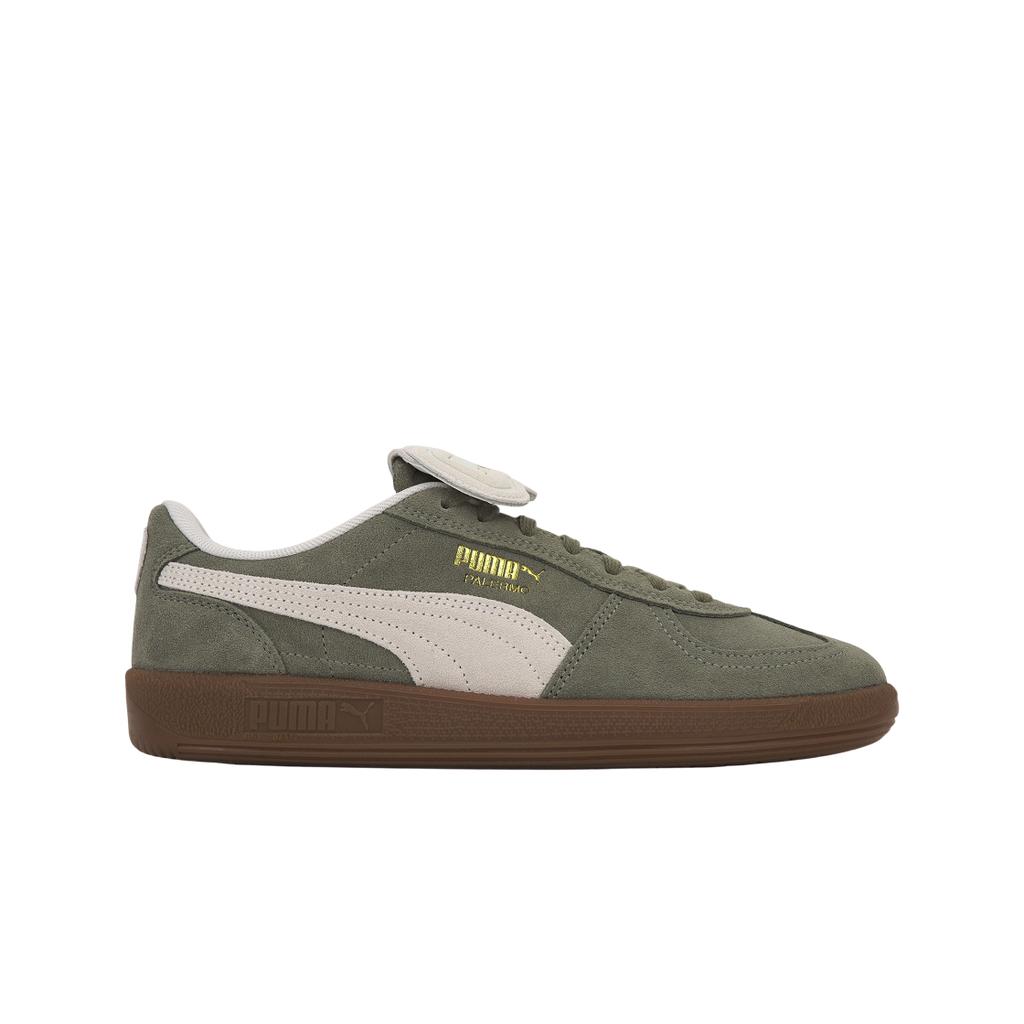 Puma Palermo Premium Замшевые Бархатные Моховые Унисекс Кроссовки Зеленый Теплый Белый 402350-02