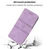 For iPhone 17 Air Case Wallet Skin-Touch Leather Imprinted Phone Cover with Wrist Strap