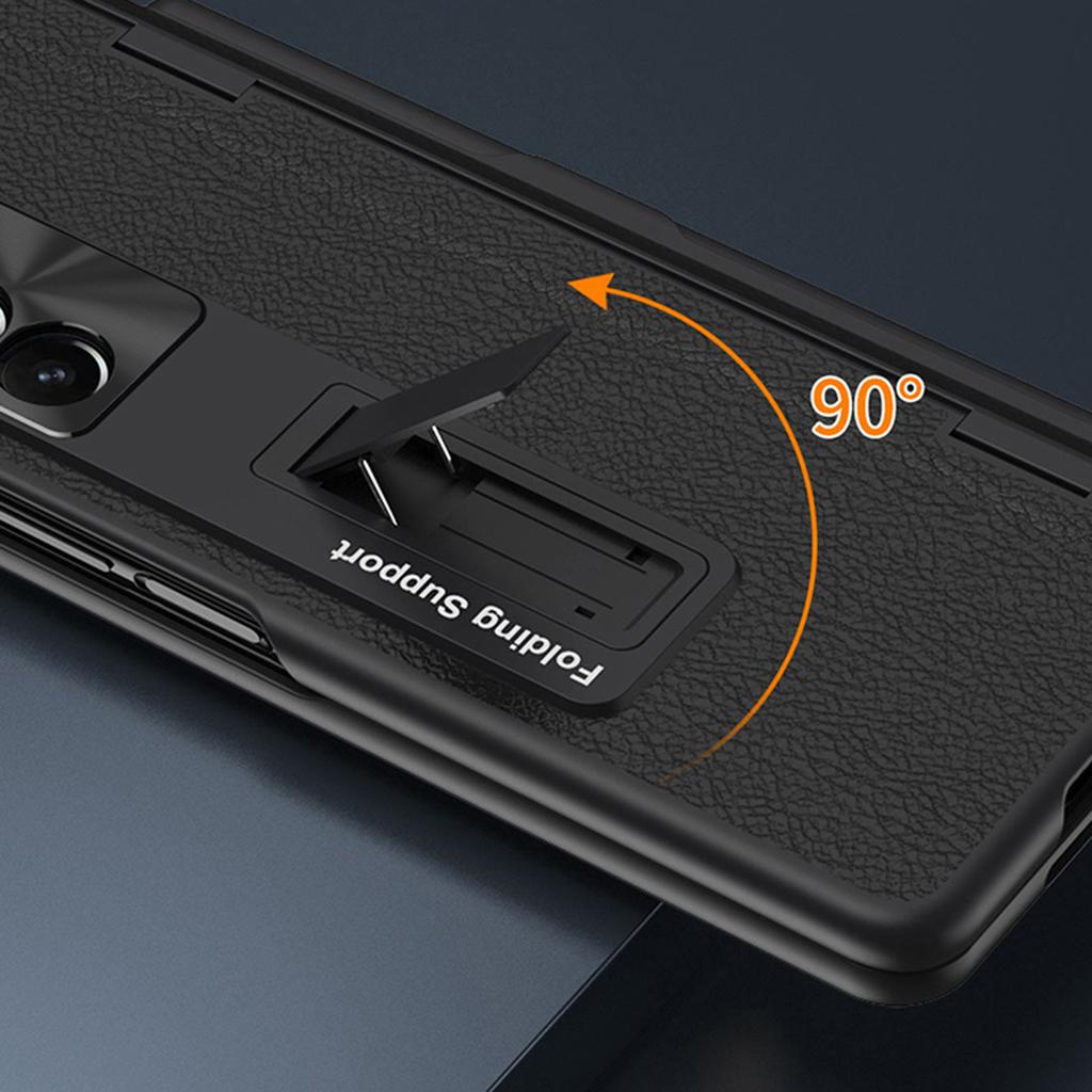 Чехол-подставка для Samsung Galaxy Z Fold6 5G, кожаный+ПК, чехол для телефона со стилусом и защитной пленкой из закаленного стекла