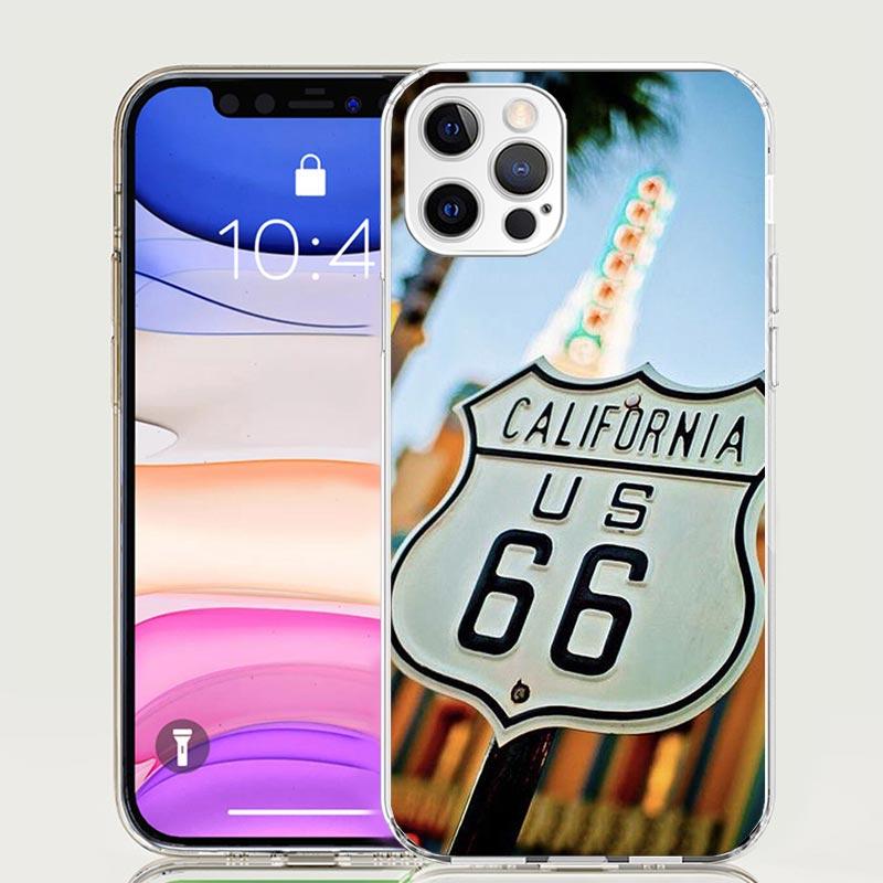 America Route 66 Phone Case For IPhone 18 17 Air 16 15 Plus 11 14 Pro Max 13 Mini 12 7 8 + SE Pattern Art Customized Cover 17 Air 1