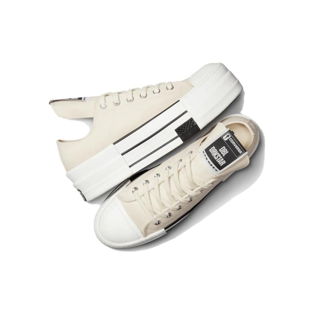 Rick Owens x Converse DRKSHDW DBL DRKSTAR Chuck 70 Low Натуральный Слоновая кость Унисекс Кроссовки Кремовый Черный Egret A04955C