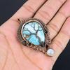 Tree Of Life Larimar Pendant Gemstone Jewelry, 999 Copper Wire Wrapped Pendant, Handmade Jewelry Birthstone Pendant, Gift For Him