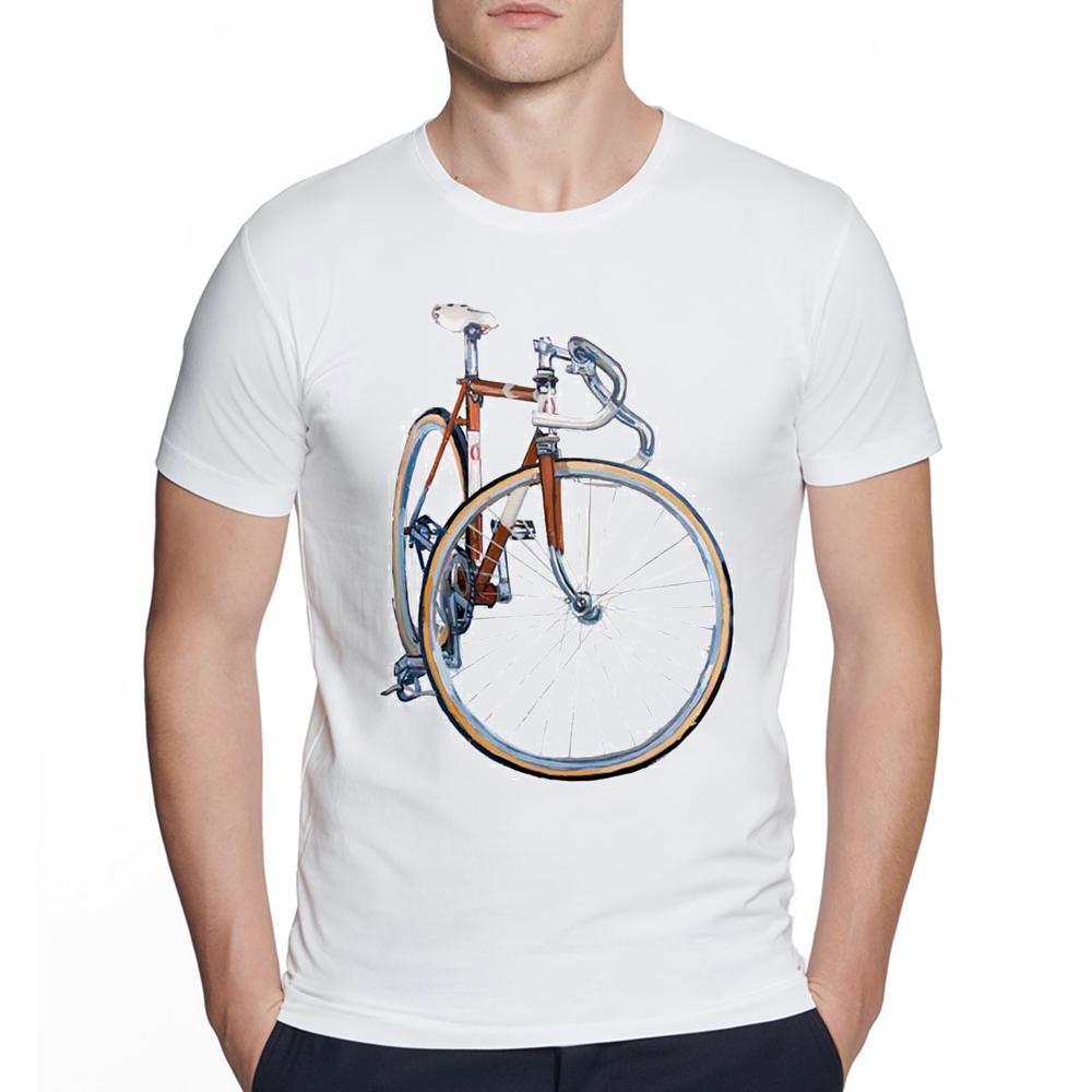 Men's Creative Cyclist Lover Feel the Burn Print Short Sleeve T-Shirt Hipster O-neck Design Tops Cool Streetwear Tee