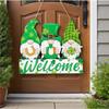 1pc Farmhouse Wooden Hanging Pendant, St. Patrick's Leprechaun Gnome Welcome Sign for Porch/Wall/Front Door Decor