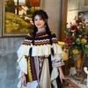 Bohemian Ancient Wear Photo Shawl Women'S Outer Wear Ethnic Style Holiday Fringed Thickened Warm Cape Cape