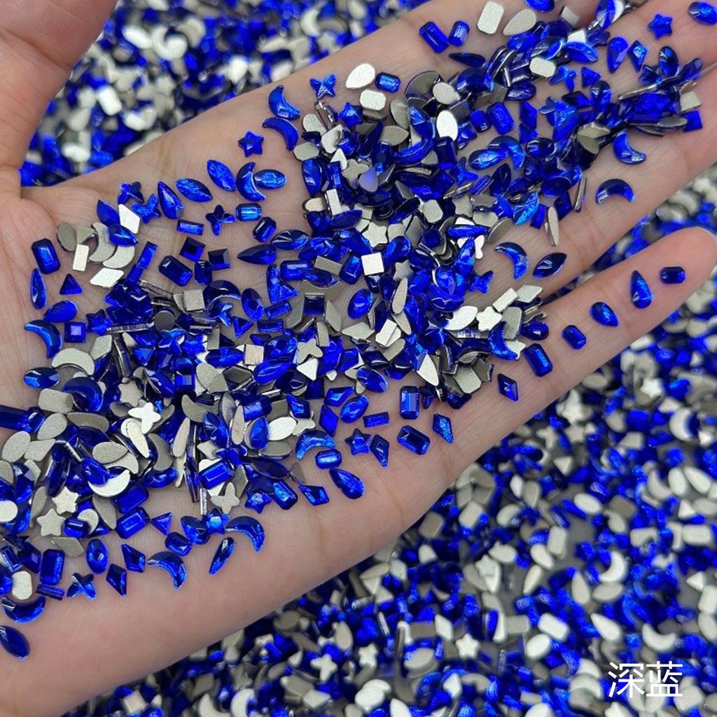 Yiwu Nail Art Diamond Mixed Mini Small Nail Art Flat Bottom Special-Shaped Diamond Mixed K9 Champagne Nail Art Jewelry