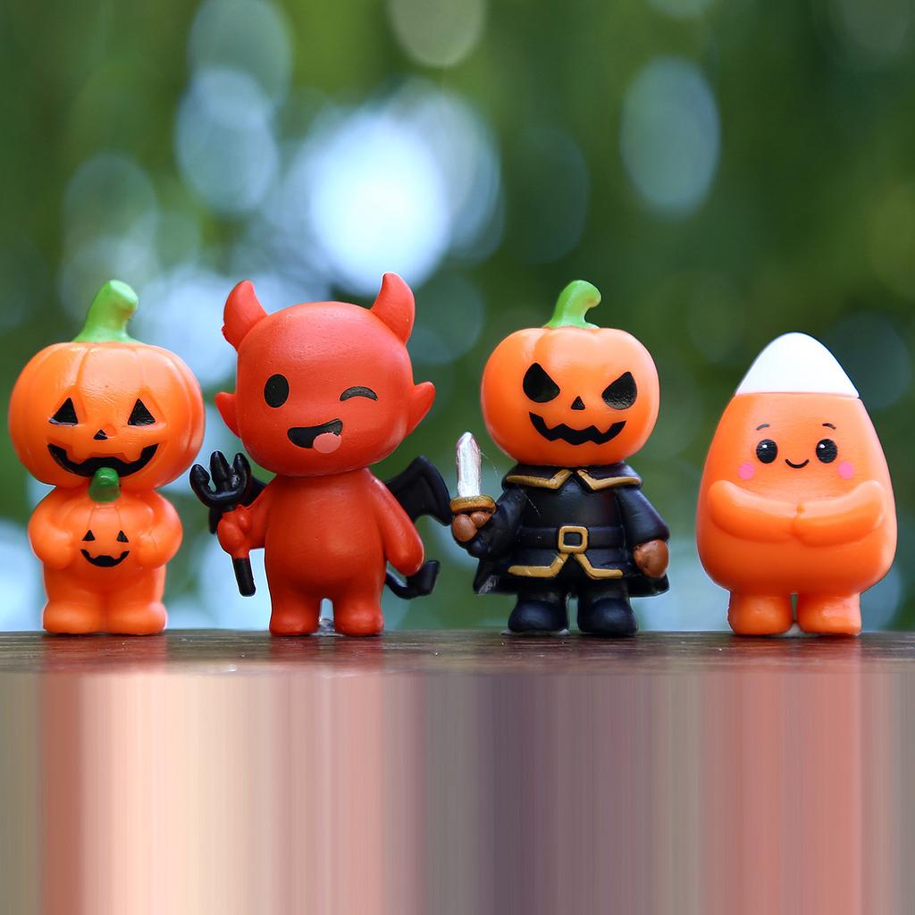 Halloween series dolls, skulls, pumpkins, ghosts, micro-landscape decorations (24pcs)