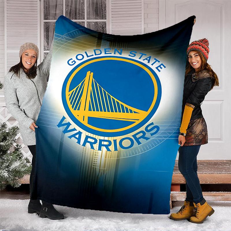 Golden State Warriors logo printed blanket—lightweight,soft,warm;versatile blanket all seasons—perfect as &air-conditioning throw,nap blanket