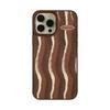 Коричневый полосатый чехол для телефона Apple 15 16promax Ретро Премиум 11 Подходит для iPhone 13 Кожа Противоударный Жесткий