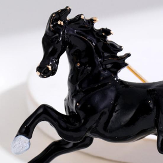 Brooch Pin Chinese Zodiac Year of Horse Enamel Brooch Vintage Animal Zodiac Pin Sweaters Hats Bags Badge Clothing Decoration