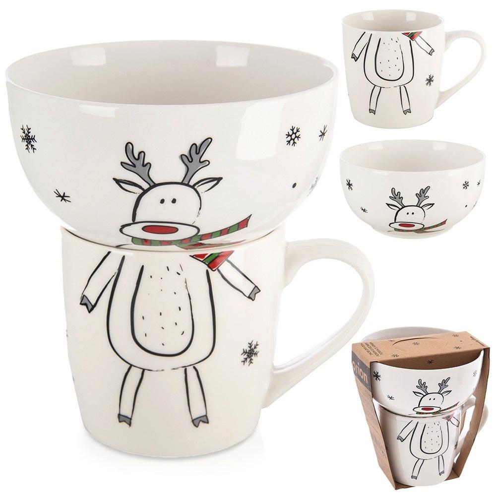 Porcelain mug with bowl for children, 2 pieces.