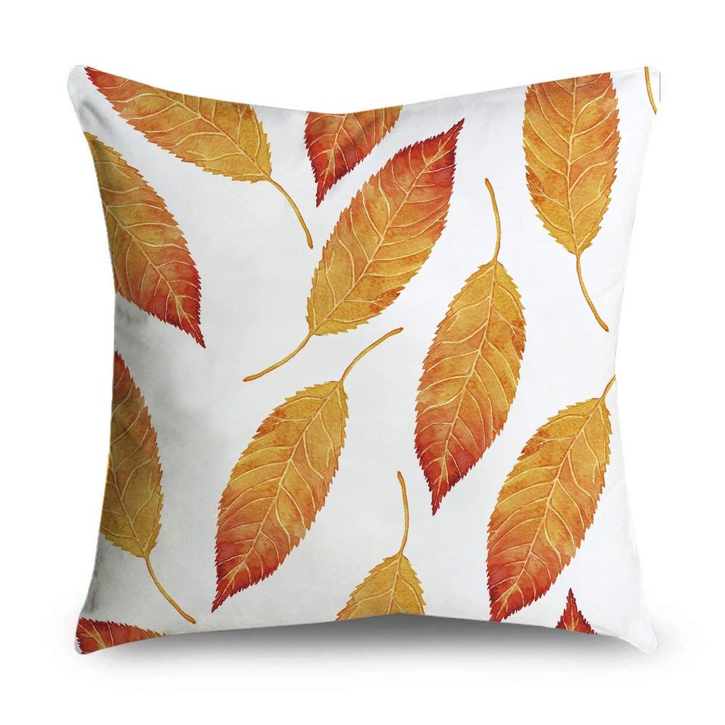 Autumn Cartoon Leaf Pattern Decorative Pillowcase Living Room Office Ornaments Home Pillowcase