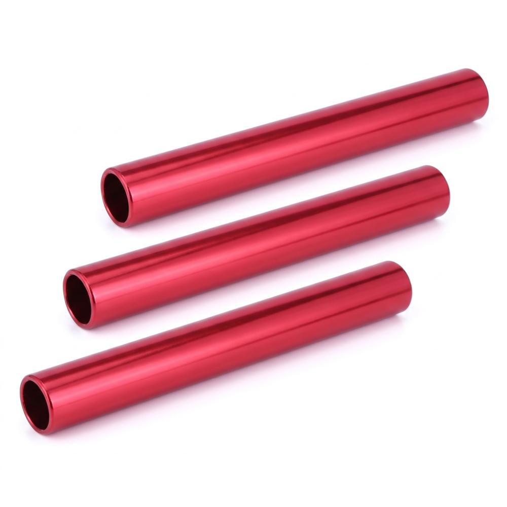 3PCS Smooth Surface Track Baton Aluminum Alloy Relay Stick Reusable Running Baton Relay Race