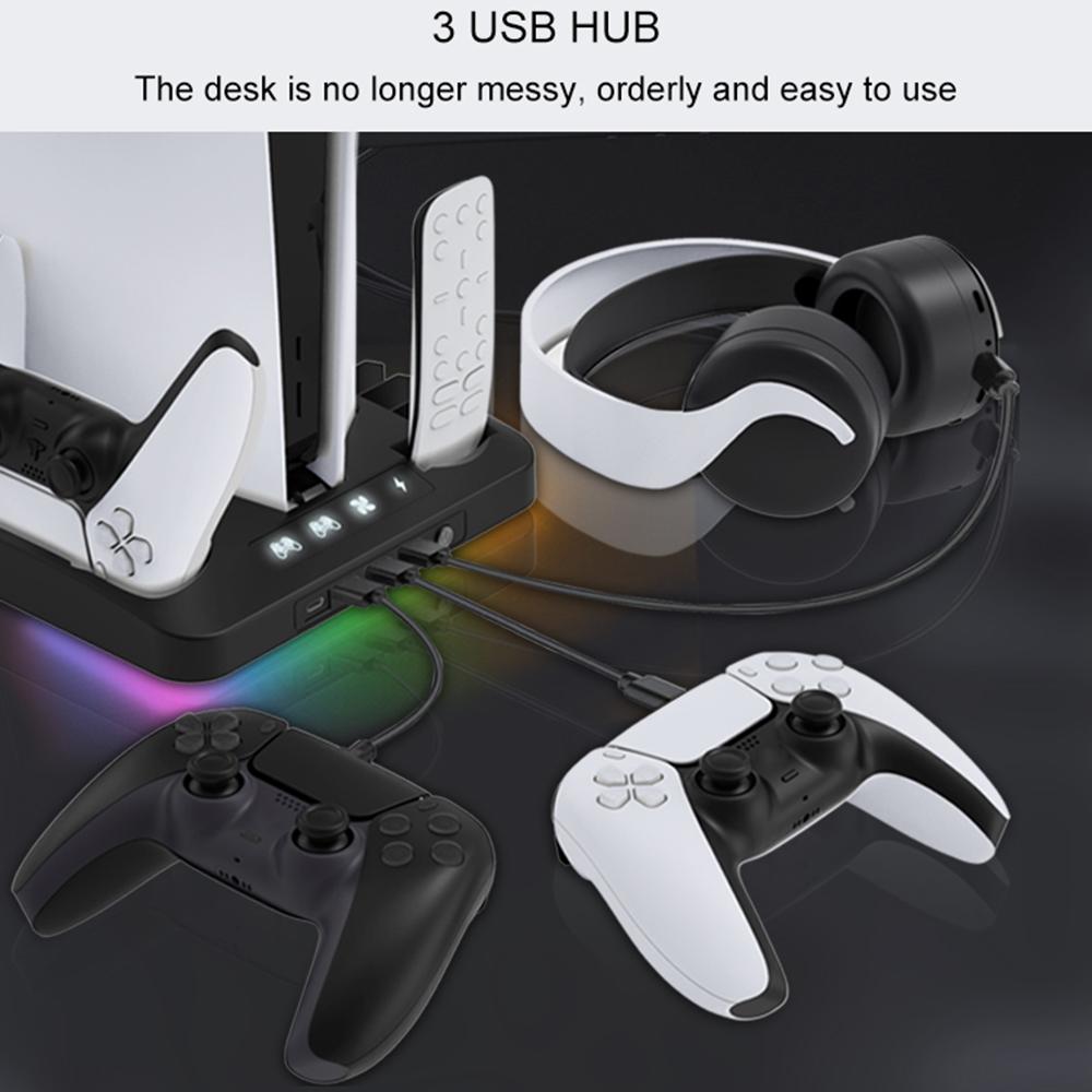 GAMINJA P58 для Sony PS5 Slim/Playstation 5 игровая консоль охлаждающая подставка геймпад зарядная док-станция держатель наушников