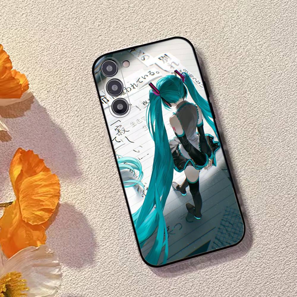Мультяшный Аниме H-Hatsunes MIku Чехол для Телефона Черный Силиконовый Мягкий Для Samsung Galaxy A73,A72,A71,A70,A53,A52,A51
