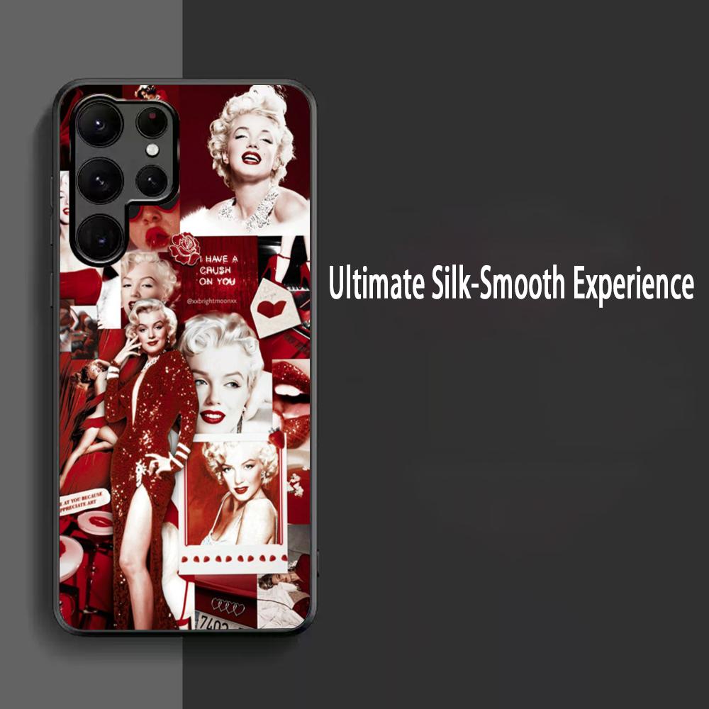 Чехол для телефона с изображением секс-звезды Мэрилин Монро для Samsung Galaxy S25 S24 S23 S22 S21 S20 Plus Ultra Note20 Мягкий Черный