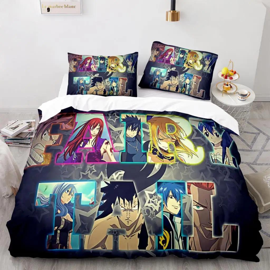 3D Print Fairy Tail Natsu Anime Bedding Collection Double Twin King Duvet Cover Comforter Pillowcase Boys Girls Adults Bedroom