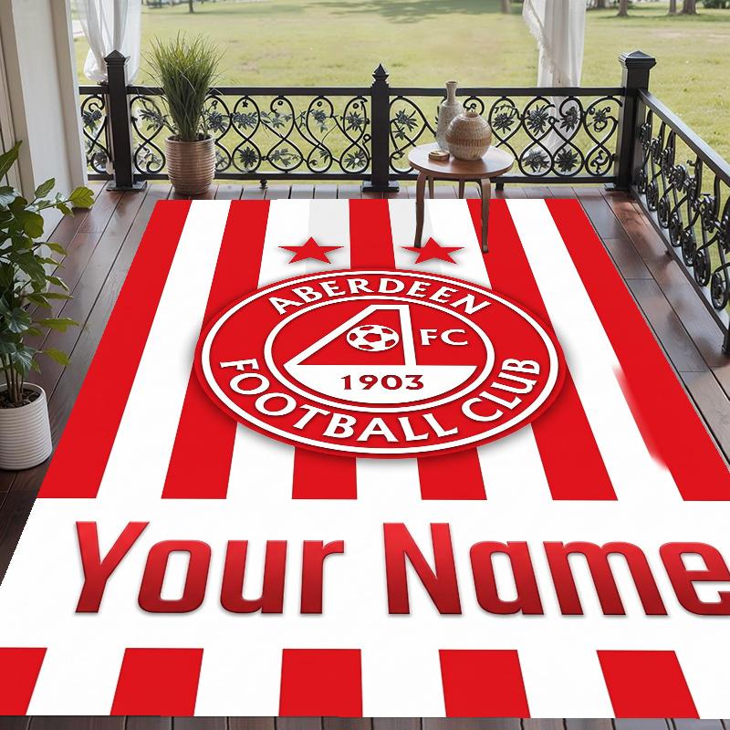 Custom Name Aberdeen Crystal Velvet Floor Rug Personalized Text Soft Carpet Home Decor