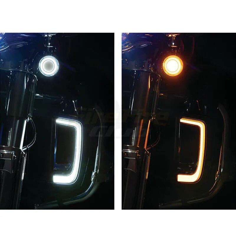 Чехол для мотоцикла 1157 Bullet Style со светодиодным передним указателем поворота для Harley Touring Breakout CVO Road Glide Fat Boy Softail