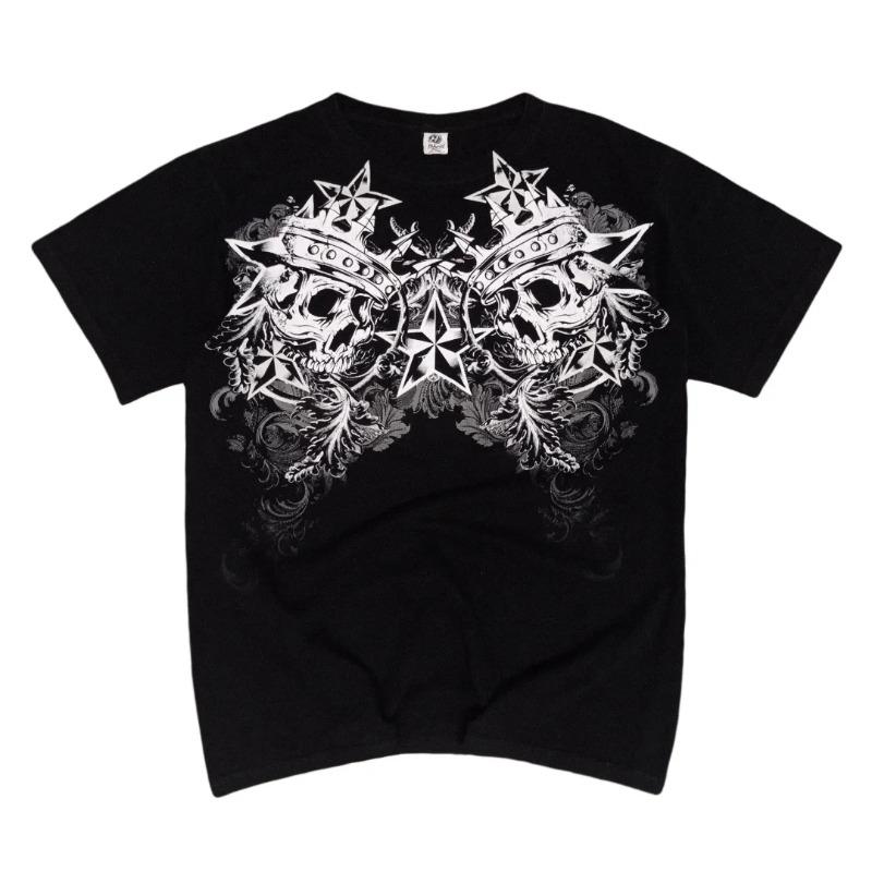Футболка Flea Market Affliction Мужская Y2K Винтаж Мальчик Уличная мода Готика Оверсайз Короткий рукав Топ