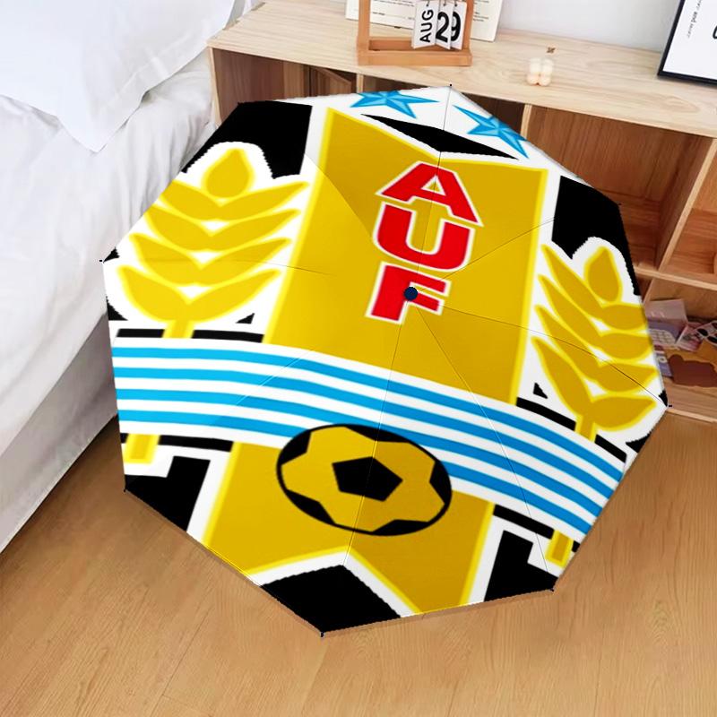 1PC Uruguay national football Printed Umbrella Folding umbrella, automatic umbrella 8-Frame for Travel, camping Fan gifts Christmas Gifts