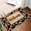 Retro Leopard Print Anti Slip Carpets Flannel Floor Mat Exquisite Door Mat Bathroom Rug Indoor and Outdoor Decorative Floor Mat