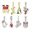 Рождественские носки с колокольчиками и конфетами, кулон, оригинальные стерлингового серебра 925 пробы, эмалированные бусины, подходят для женщин, браслеты с подвесками, подвески для изготовления ювелирных изделий, подарок