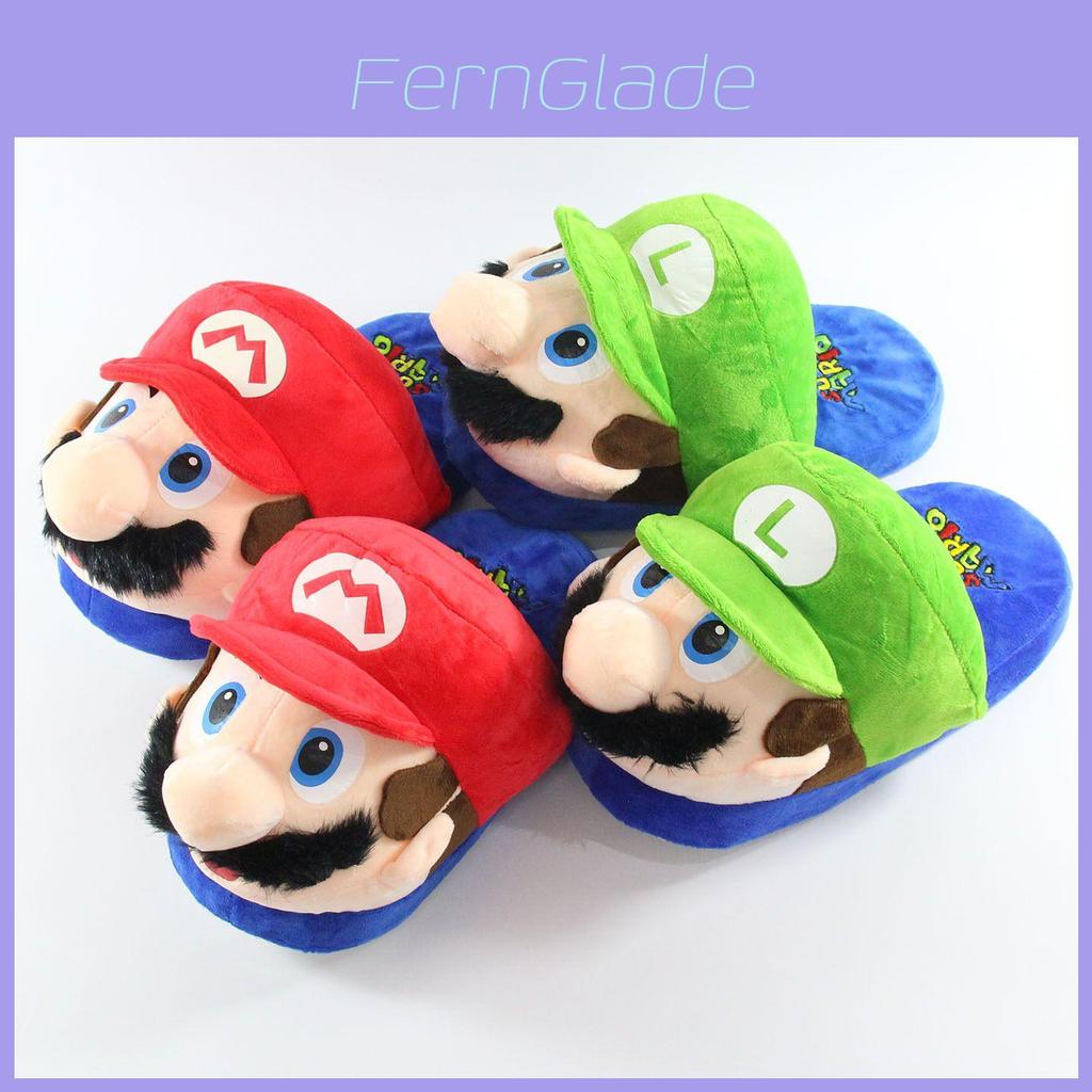 Super Mario Winter Warm Plush Men's Loafer Shoes Non-slip Comfy