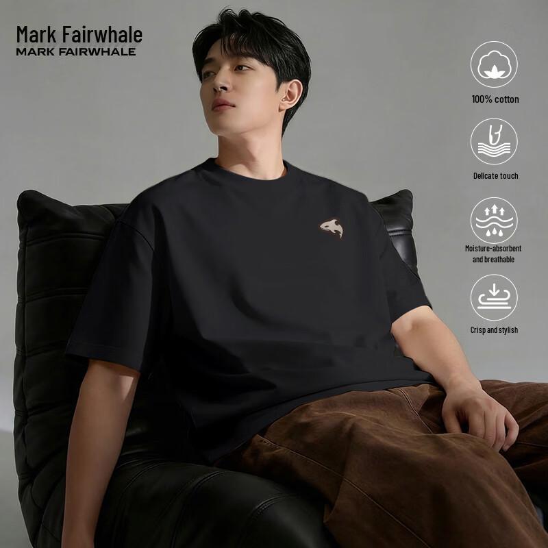 Mark Fairwhale Мужская хлопковая футболка плотного плетения с силуэтом косатки