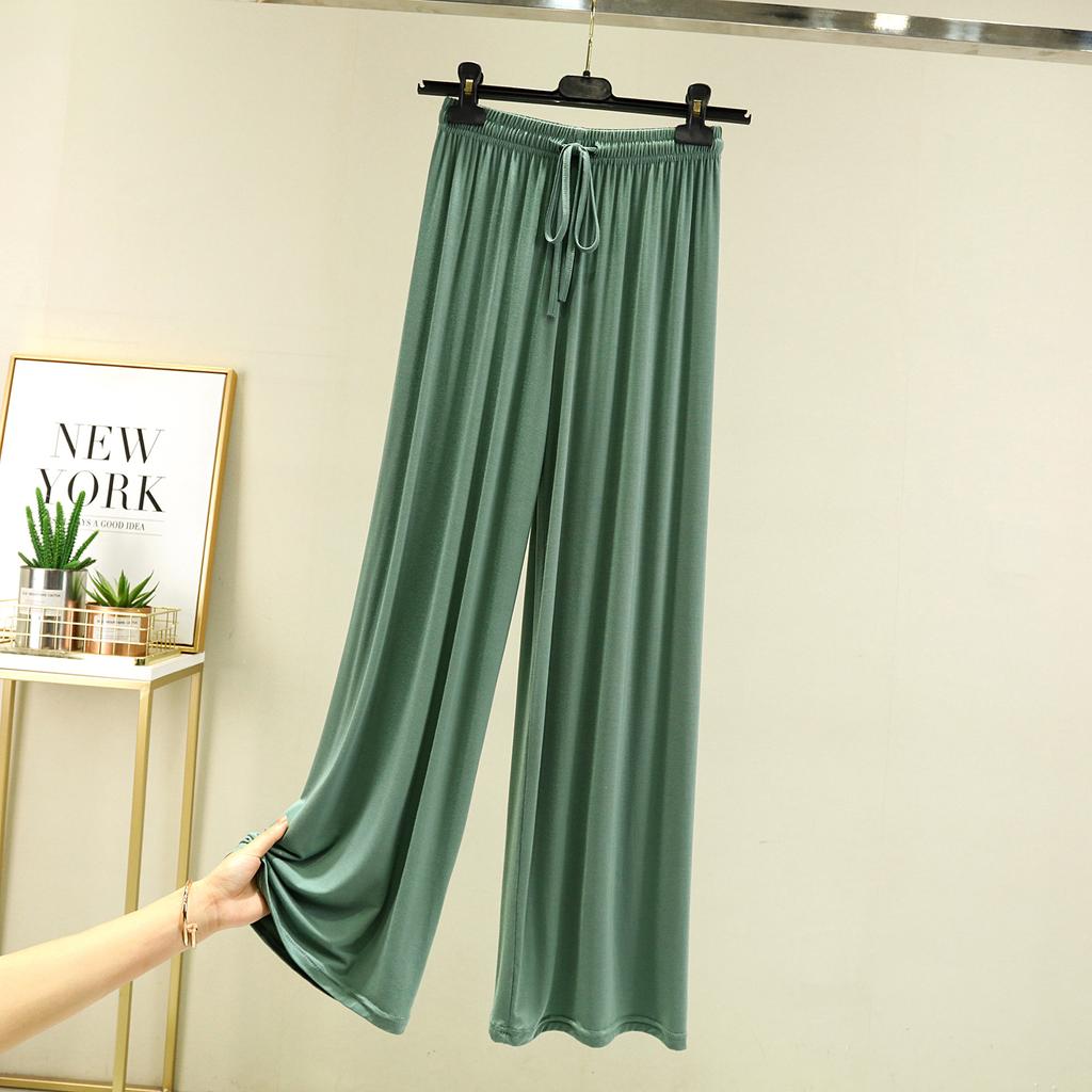 Однотонные брюки с высокой талией, весна-лето-осень, прямые, со шнуровкой, тонкие, для отдыха, с эластичной талией, свободные, повседневные, свободные брюки, повседневные, для занятий йогой и дома