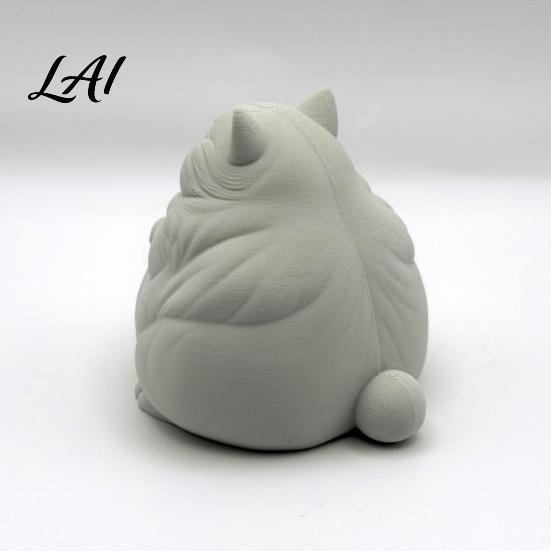 3D Printed Animal Statue Fat Cat Figurine Cute Lazy Desk Car Decor with Solid Base Desktop Decorations for Office Mini Calming Office Gift