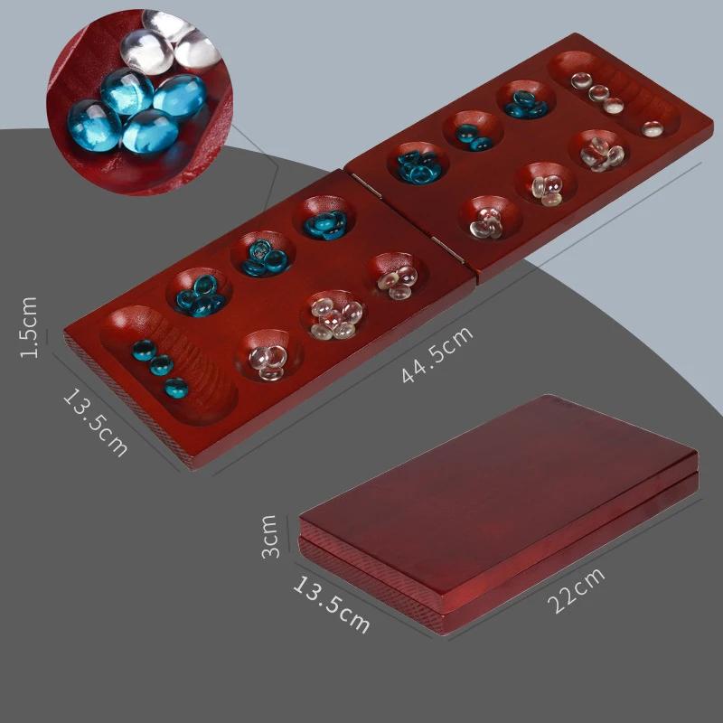 Складная доска для манкалы из каштановой сосны - Веселая классическая настольная игра с деревянной доской для взрослых и детей
