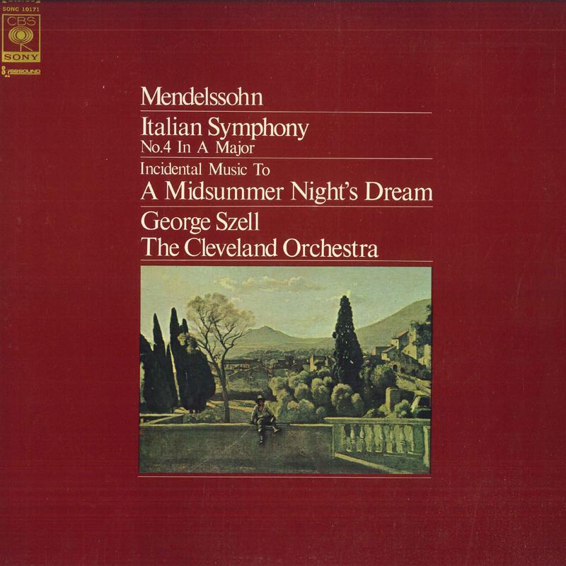LP Record MENDELSSOHN, SZELL, CLEVELAND ORCHE - Italian Symphony No.4 In A Major /  SONC10171PROMO CBS SONY Japan Classical Used