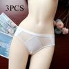 Тонкое сексуальное женское белье с заниженной талией, сетчатое нижнее белье, женские трусы из ледяного шелка, дышащие треугольные трусики
