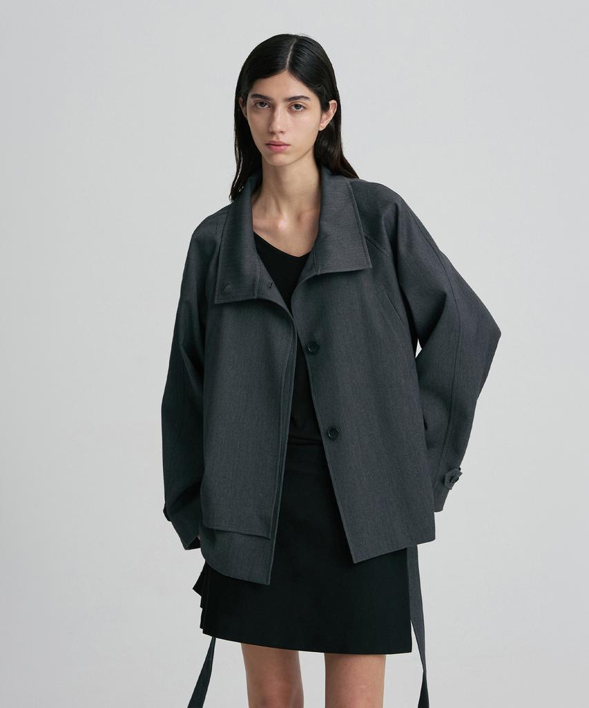 RE RHEE Wool-Silk Blend Trench Coat
