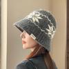 Warm Knitted Bucket Hats Jacquard Fisherman Cap Fashion Beanies Hat  for Women