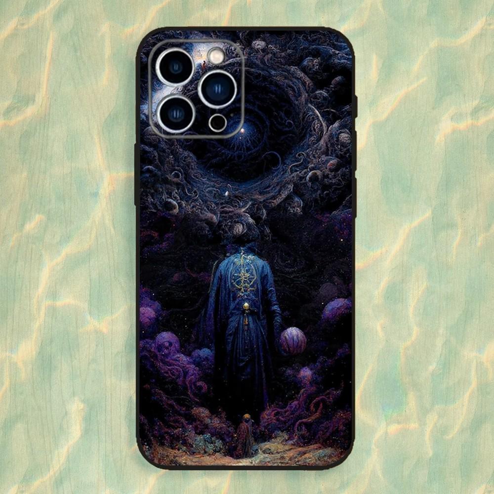 Mythos Art Cthulhu Phone Case For iPhone 16,15,14,13,12,11 Plus,Pro Max,XS,X,XR,SE,Mini,8,7,Soft Silicone Black Cover