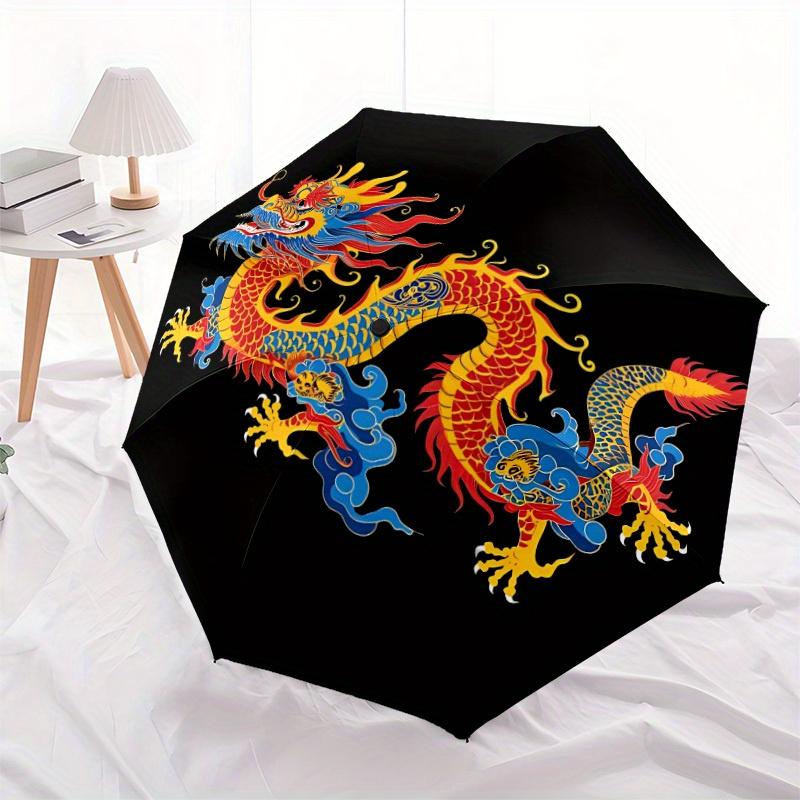 1pc Dragon Automatic Open/close Folding Umbrella, Compact Portable Travel Umbrella,Durable Construction yy250814177