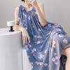 Пижама женская летняя хлопковая и шелковая пижама высококачественная в отпускном стиле длинная юбка сладкий этнический стиль длинная юбка искусственная хлопковая юбка-майка