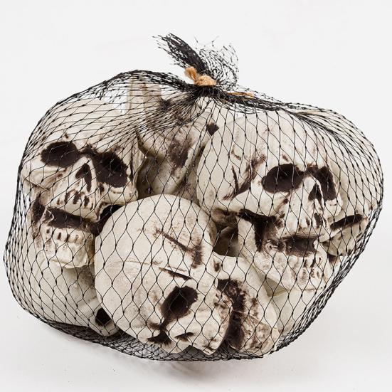 10Pcs Halloween Skeleton Decor Mini Skulls for Party Realistic Skull Props Thrilling Table Decoration