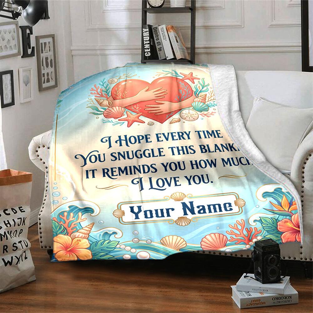 Love Reminds Snuggle Customize Your Name Blanket Soft And Comfortable It'S The Perfect Gift For Family Friends Or Loved Ones Suitable For All Seasons