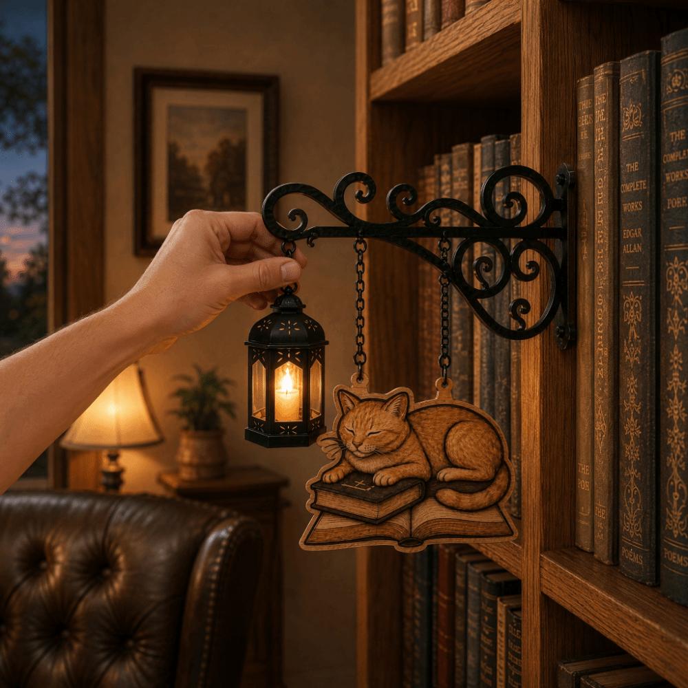 Vintage Library Lantern Miniature Reading Light Spooky Ambiance Bookcase Lamp  Home Decor