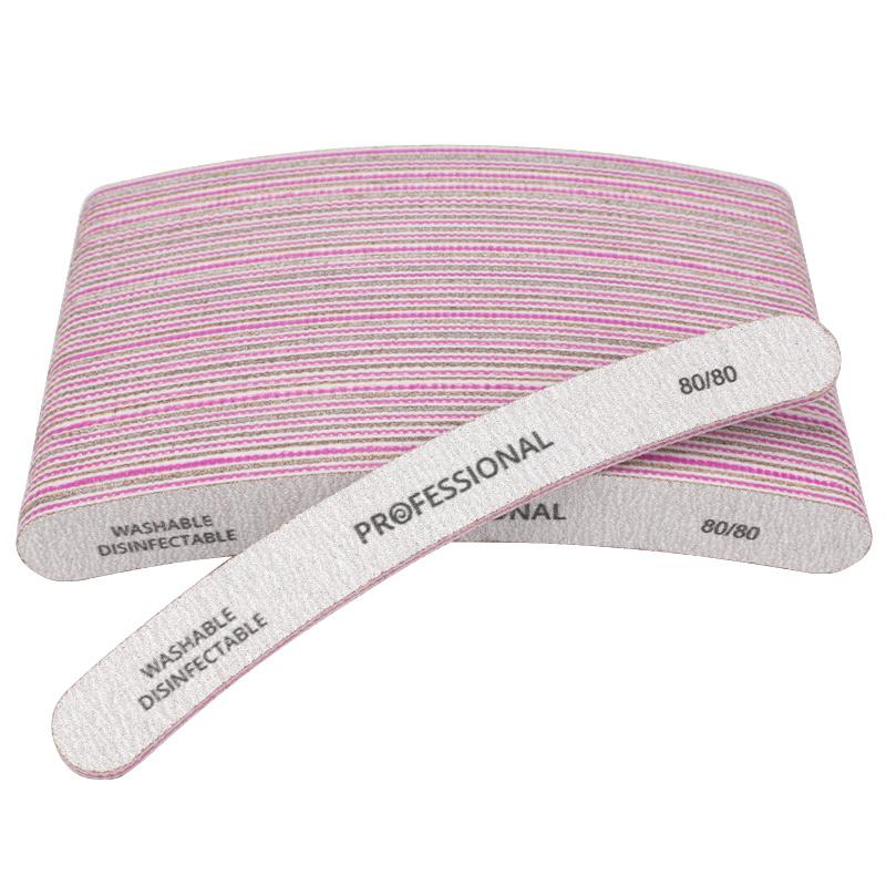 10 шт пилочка для ногтей 80/80 100/100 100/180 изогнутая пилочка для ногтей двухсторонняя пилочка для ногтей пилочки для ногтей моющиеся серые пилочки