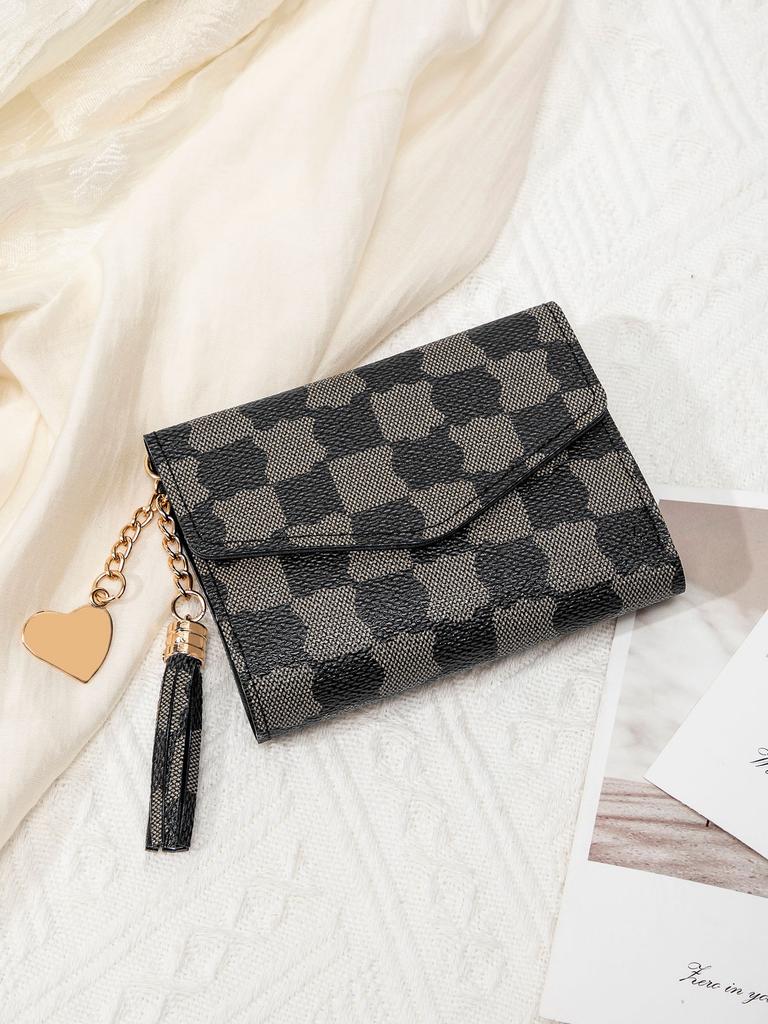 Новый женский шикарный ретро-кошелек для карт с модным принтом, многофункциональный короткий кошелек для монет из искусственной кожи, портативный ультратонкий маленький кошелек