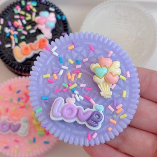 1/2Pcs Sandwich Cookie Squeeze Toy Stress Relief Biscuit Sensory Pinch Toy Kids Teens Adults Soft TPR Simulation Food Fidget Toy