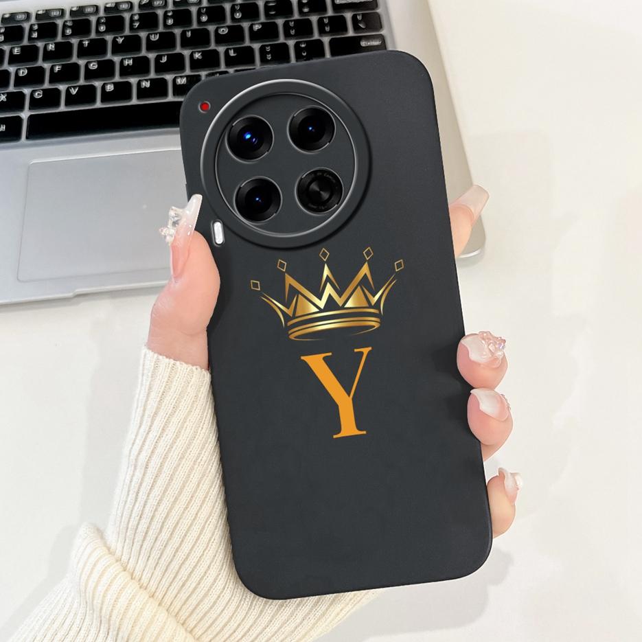 Чехол для Tecno Camon 30 CL6 CL6k Милый чехол с буквами и короной Ударопрочный чехол для телефона Для Tecno Camon 30 Premier Camon30 5G Мягкий чехол