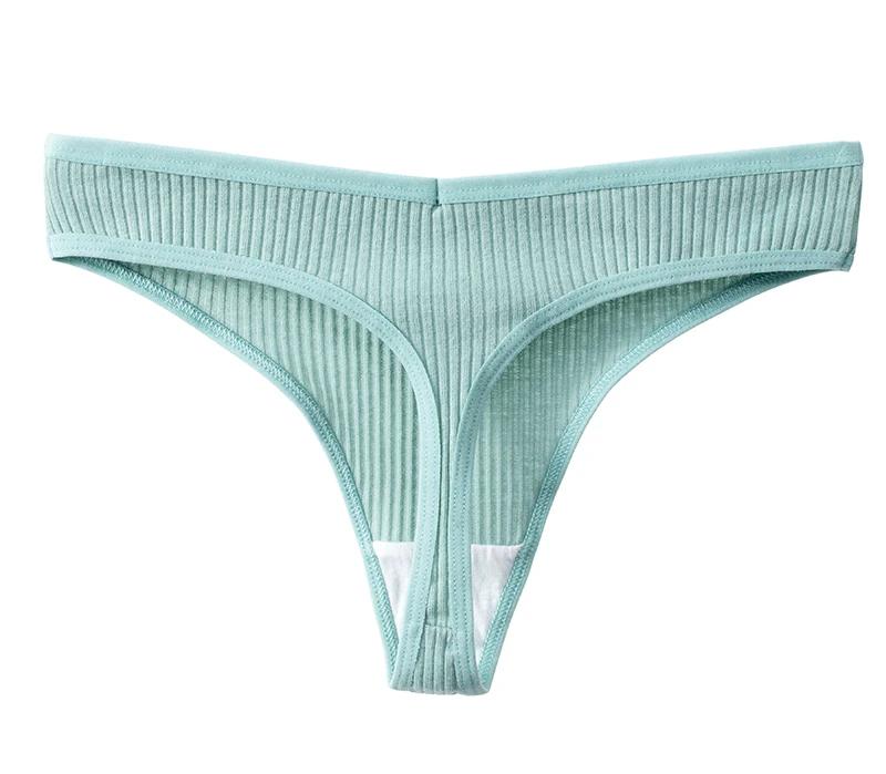 Women's Panties Cotton Breathable Thongs Striped Underwear Soft Skin-Friendly Lingerie Sports Cozy G-Strings