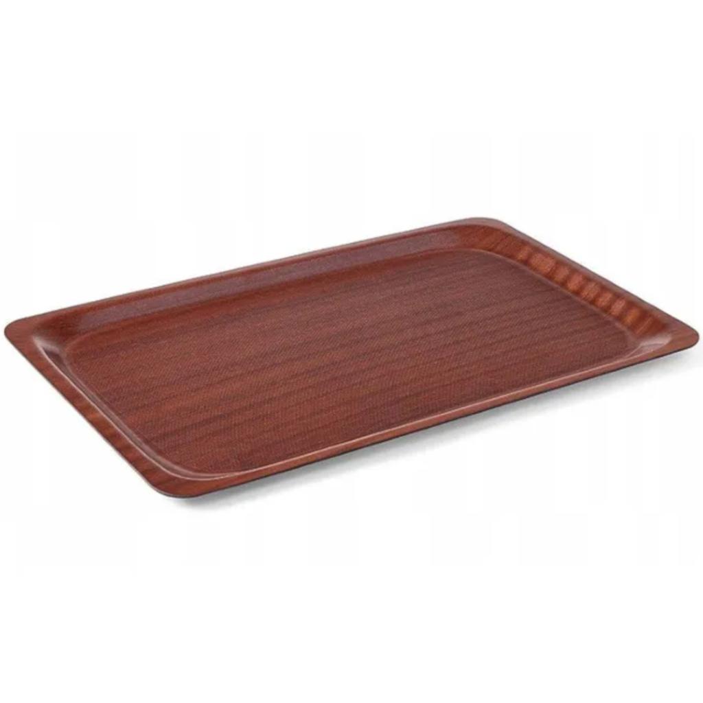 Laminated non-slip tray, walnut, 460 x 360 mm - Hendi 507025