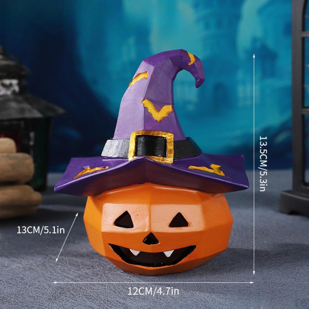 Resin Sculpture Craft Halloween Pumpkin Decoration for Shelf Table Landscape