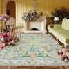 Temu Bohemian Floral Full-Coverage Carpet: Dustproof, Dirt-Resistant Rug for Living Room or Bedroom